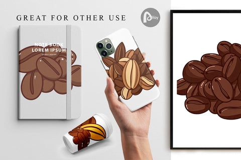 Digital Paper Cocoa Beans Digital Pattern artnoy 