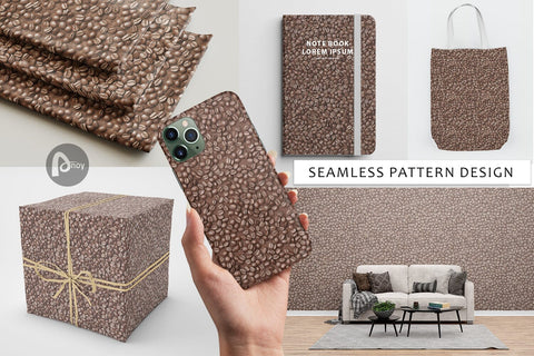 Digital Paper Coffee Beans Pattern Digital Pattern artnoy 