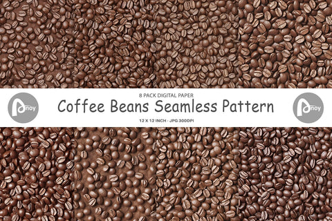 Digital Paper Coffee Beans Pattern Digital Pattern artnoy 