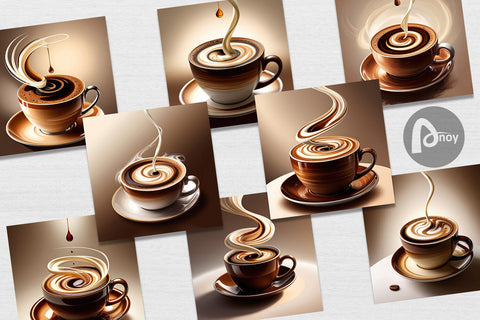 Digital Paper Coffee Cup Digital Pattern artnoy 