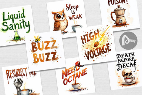 Digital Paper Coffee Skull Humor Sarcastic Quotes Digital Pattern artnoy 