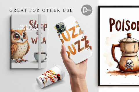 Digital Paper Coffee Skull Humor Sarcastic Quotes Digital Pattern artnoy 