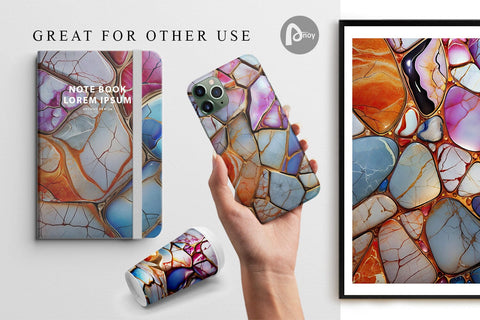 Digital Paper Colorful Liquid Marble Digital Pattern artnoy 