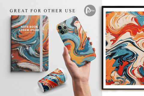 Digital Paper Colorful Marble Digital Pattern artnoy 