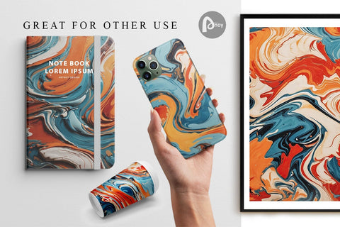 Digital Paper Colorful Marble Digital Pattern artnoy 