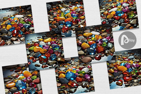 Digital Paper Colorful Rocks Digital Pattern artnoy 