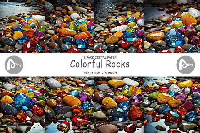 Digital Paper Colorful Rocks Digital Pattern artnoy 
