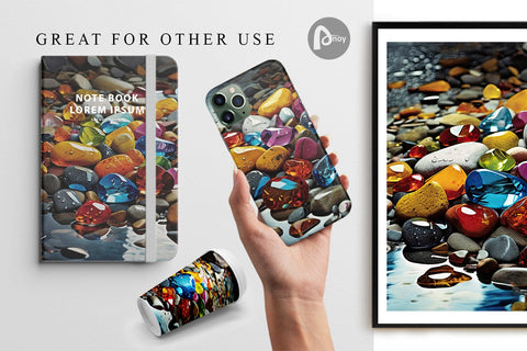 Digital Paper Colorful Rocks Digital Pattern artnoy 