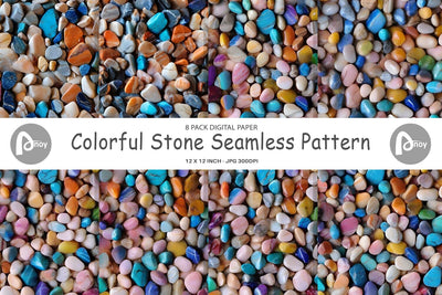 Digital Paper Colorful Stone Pattern Digital Pattern artnoy 