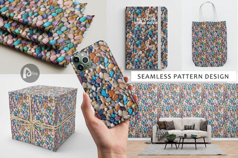 Digital Paper Colorful Stone Pattern Digital Pattern artnoy 