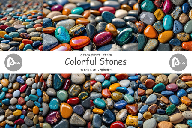 Digital Paper Colorful Stones Digital Pattern artnoy 