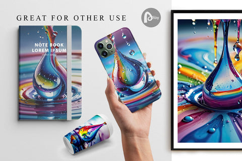 Digital Paper Colorful Water Drops Digital Pattern artnoy 