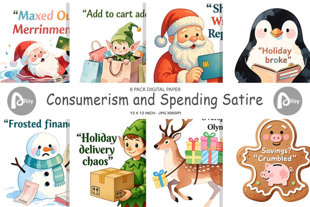 Digital Paper Consumerism Satire Digital Pattern artnoy 