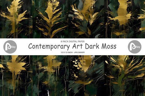 Digital Paper Contemporary Art Dark Digital Pattern artnoy 