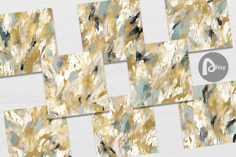 Digital Paper Contemporary Art Gold Digital Pattern artnoy 