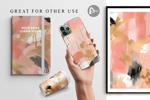 Digital Paper Contemporary Art Pink Digital Pattern artnoy 