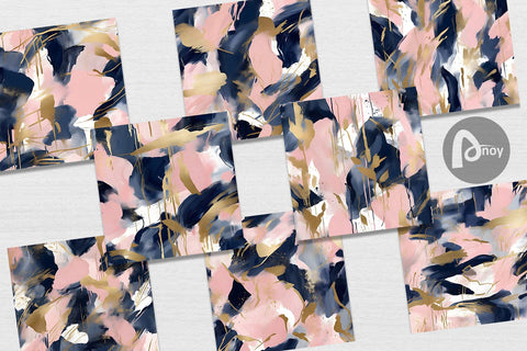 Digital Paper Contemporary Pink Blue Digital Pattern artnoy 