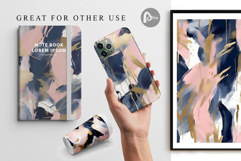 Digital Paper Contemporary Pink Blue Digital Pattern artnoy 