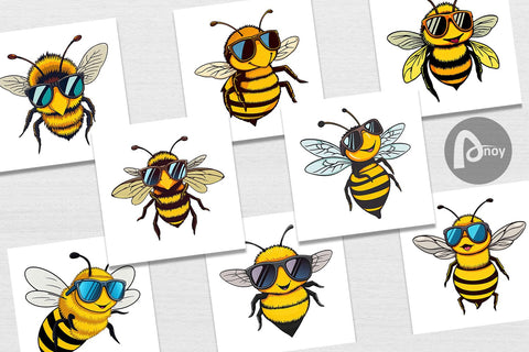 Digital Paper Cool Bee Digital Pattern artnoy 