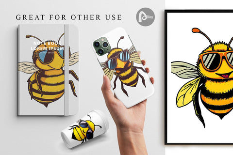 Digital Paper Cool Bee Digital Pattern artnoy 