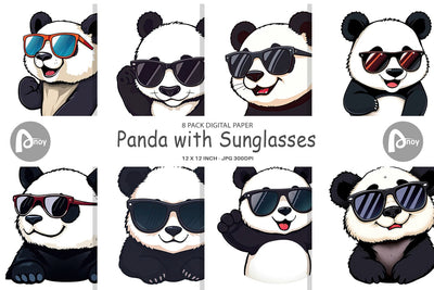 Digital Paper Cool Panda Digital Pattern artnoy 