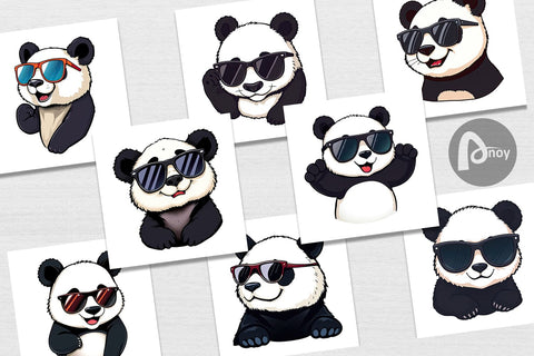 Digital Paper Cool Panda Digital Pattern artnoy 