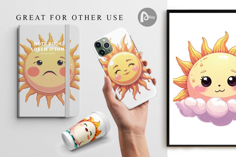 Digital Paper Cool Soul Sun Digital Pattern artnoy 