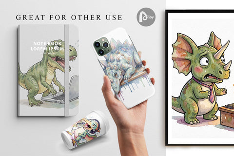 Digital Paper Corporate Burnout Dino Digital Pattern artnoy 