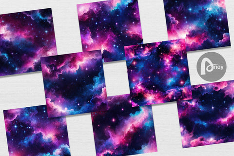 Digital Paper Cosmic Glow Digital Pattern artnoy 