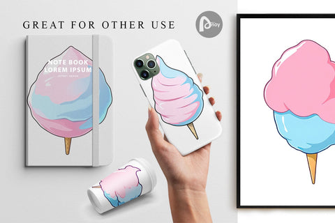 Digital Paper Cotton Candy Scoop Digital Pattern artnoy 