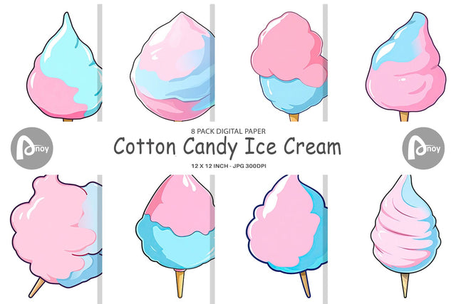Digital Paper Cotton Candy Scoop Digital Pattern artnoy 