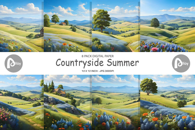 Digital Paper Countryside Summer Sublimation artnoy 