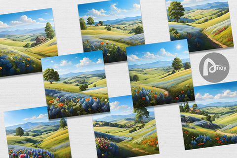 Digital Paper Countryside Summer Sublimation artnoy 