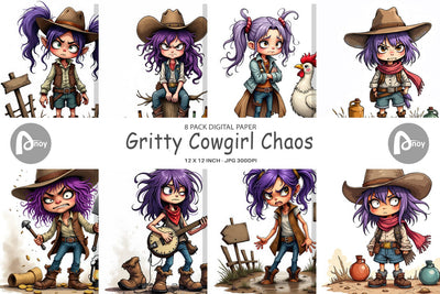 Digital Paper Cowgirl Chaos Digital Pattern artnoy 