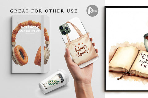 Digital Paper Cozy Autumn Home Office Digital Pattern artnoy 