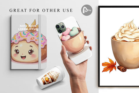 Digital Paper Cozy Autumn Treats Digital Pattern artnoy 