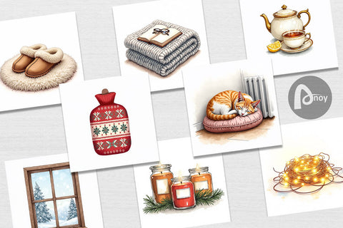 Digital Paper Cozy Christmas Digital Pattern artnoy 