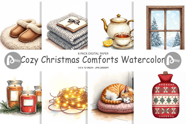 Digital Paper Cozy Christmas Digital Pattern artnoy 