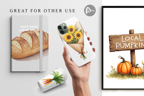 Digital Paper Cozy Fall Farmers Market Digital Pattern artnoy 