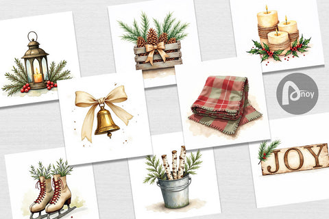 Digital Paper Cozy Farmhouse Christmas Digital Pattern artnoy 