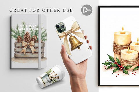 Digital Paper Cozy Farmhouse Christmas Digital Pattern artnoy 