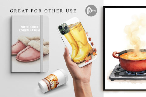 Digital Paper Cozy Rainy Day Digital Pattern artnoy 