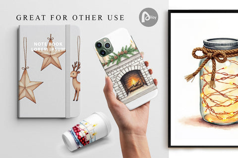 Digital Paper Cozy Winter Home Decor Digital Pattern artnoy 