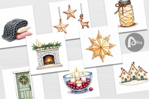 Digital Paper Cozy Winter Home Decor Digital Pattern artnoy 