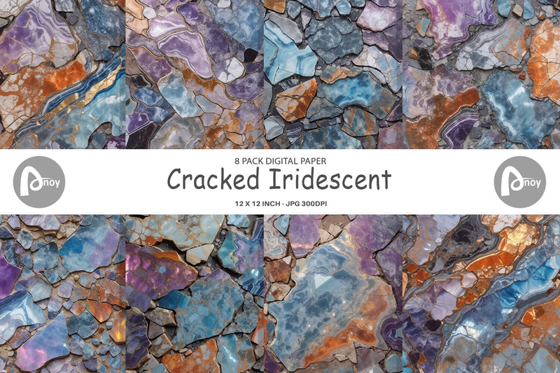 Digital Paper Cracked Iridescent Digital Pattern artnoy 