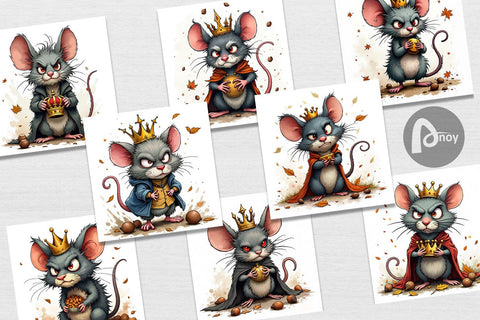 Digital Paper Cranky Mouse King Mayhem Digital Pattern artnoy 