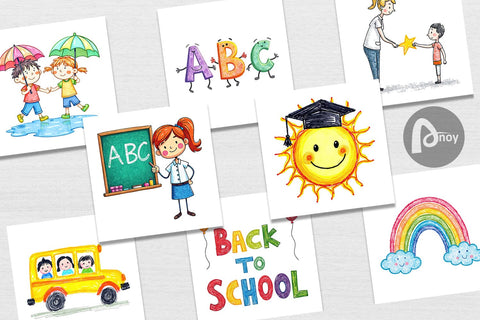 Digital Paper Crayon Adventures Digital Pattern artnoy 