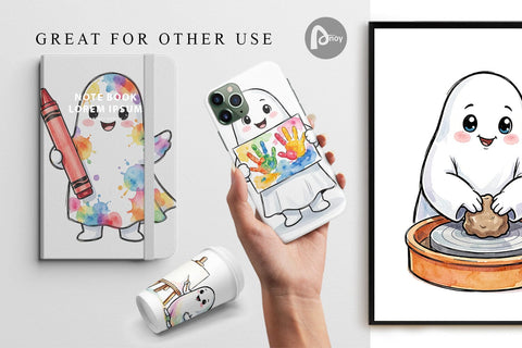 Digital Paper Creative Art Teacher Ghost Sublimation artnoy 