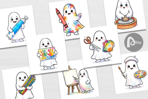 Digital Paper Creative Art Teacher Ghost Sublimation artnoy 