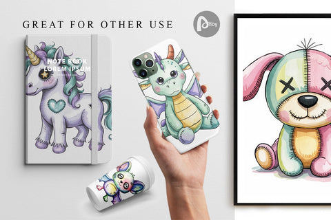 Digital Paper Creepy Cute Pastel Halloween Digital Pattern artnoy 